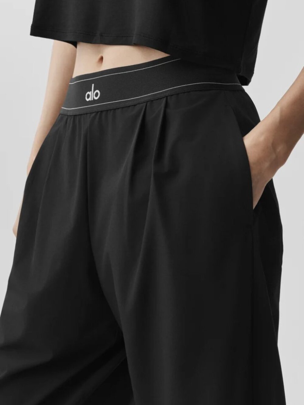 NWT👋ALO Yoga Suit Up Trouser Black Wide Leg🚀Regular 30" Inseam - Picture 5 of 12